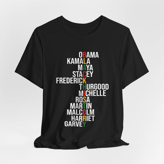 Black History Leaders Names T-Shirt