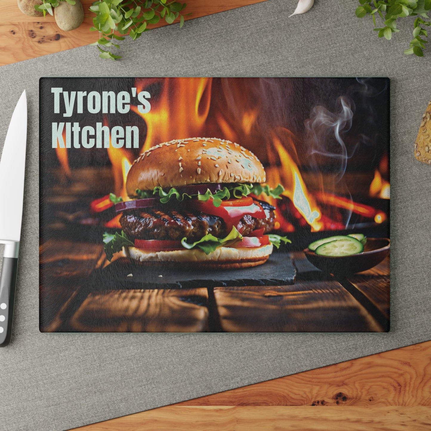 Personalized Grilling Glass Cutting Board | Custom Gift for Dad, Grandpa & Grill Masters