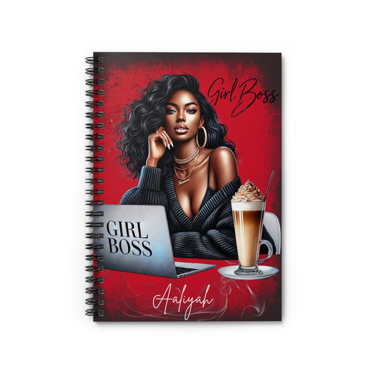Girl Boss Journal – Black Woman Spiral Notebook