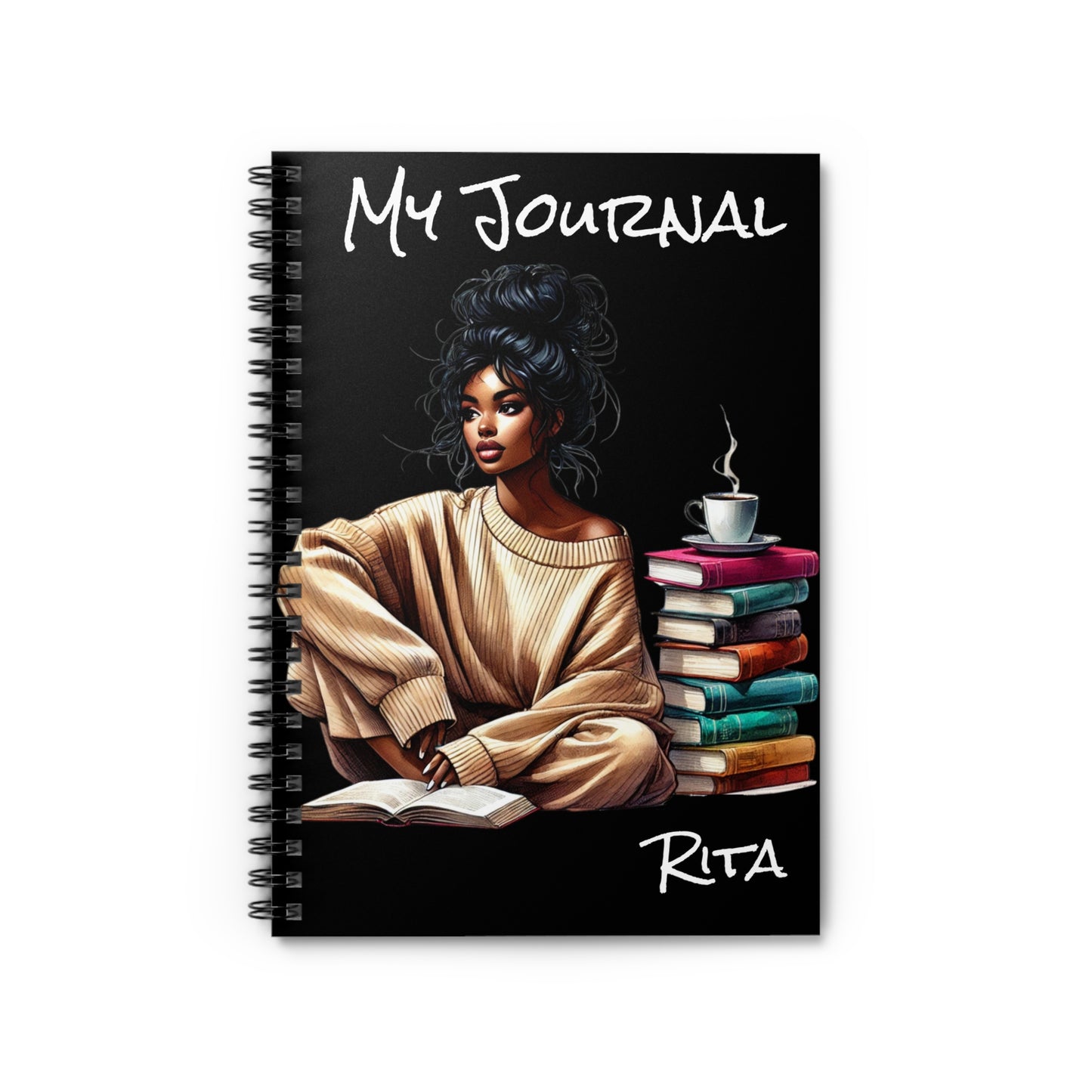 She Writes Her Story - Black Woman Spiral Notebook