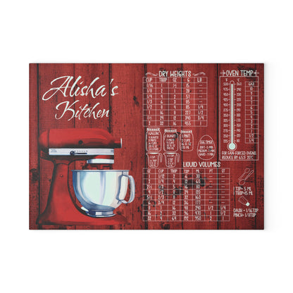 Personalized Kitchen Conversion Glass Cutting Board | Custom Gift for Mom, Grandma & Bakers