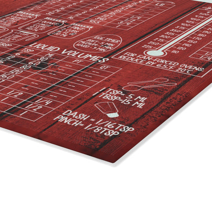 Personalized Kitchen Conversion Glass Cutting Board | Custom Gift for Mom, Grandma & Bakers
