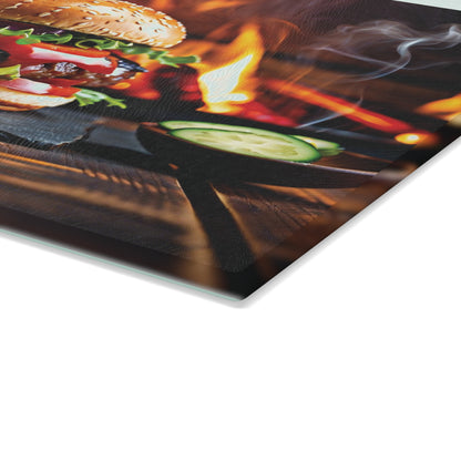 Personalized Grilling Glass Cutting Board | Custom Gift for Dad, Grandpa & Grill Masters