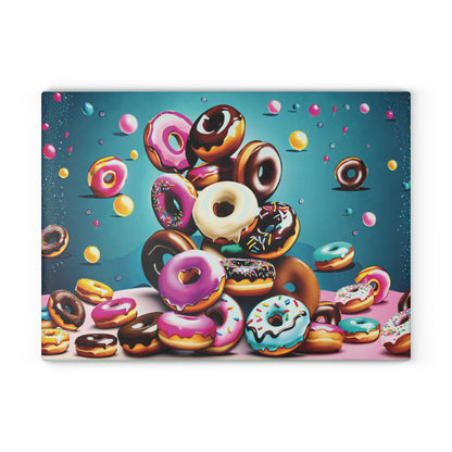 Donut Lover Glass Cutting Board | Decorative Kitchen Board Gift for Mom, Daughter & Sweet Treat Fans