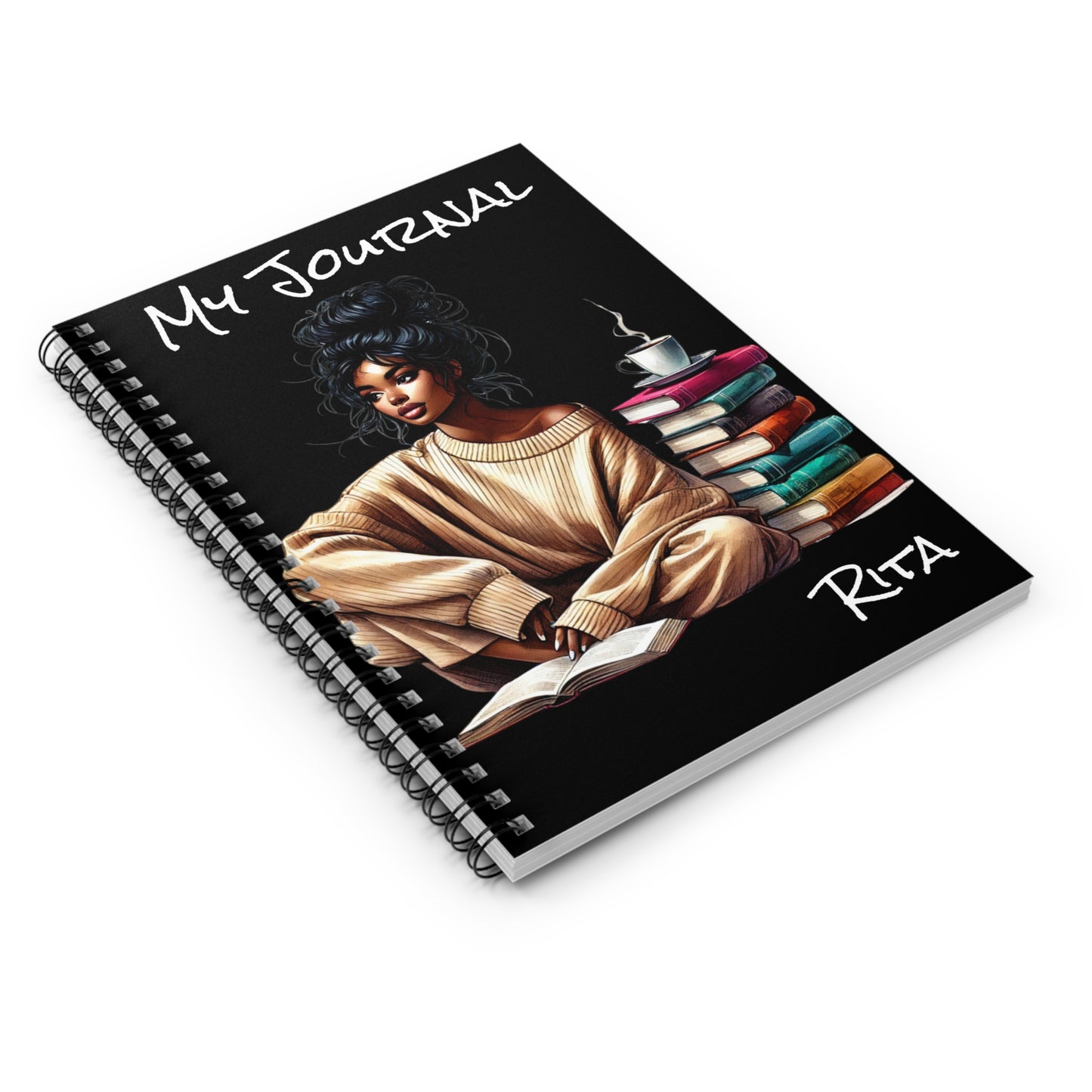 She Writes Her Story - Black Woman Spiral Notebook