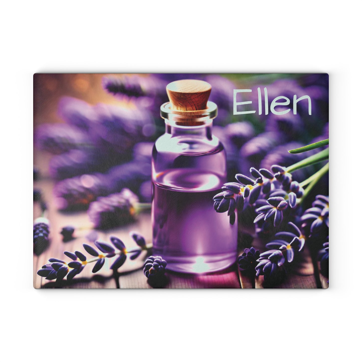 Personalized Lavender Glass Cutting Board | Aesthetic Kitchen Decor Gift for Mom, Grandma & Her