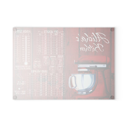 Personalized Kitchen Conversion Glass Cutting Board | Custom Gift for Mom, Grandma & Bakers