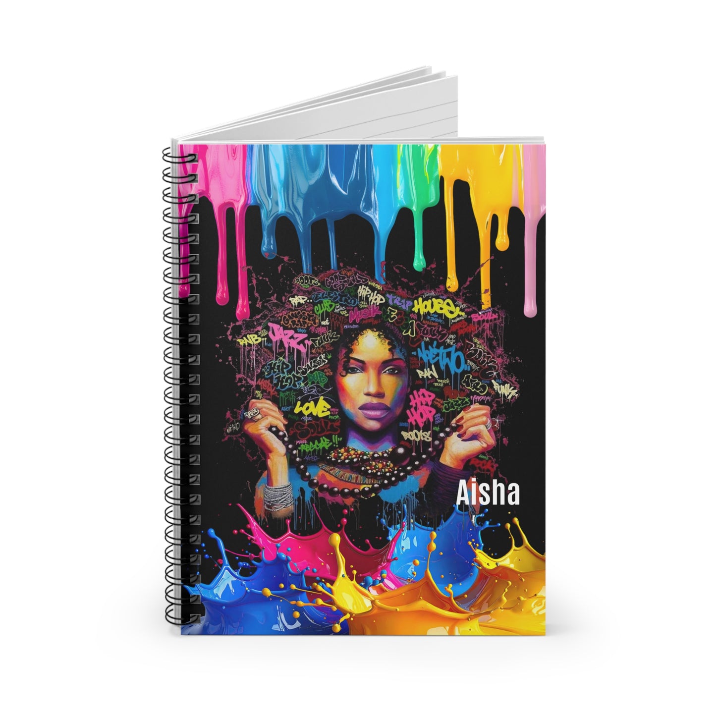 bold word art black woman spiral notebook