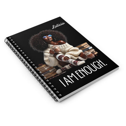I Am Enough - Black Woman Spiral Notebook