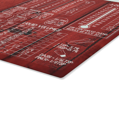 Personalized Kitchen Conversion Glass Cutting Board | Custom Gift for Mom, Grandma & Bakers