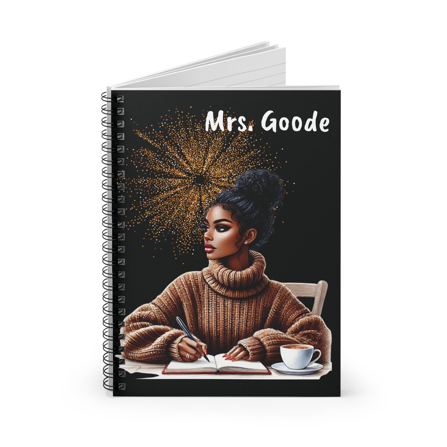 Soft Life Reflections - Black Woman Spiral Notebook