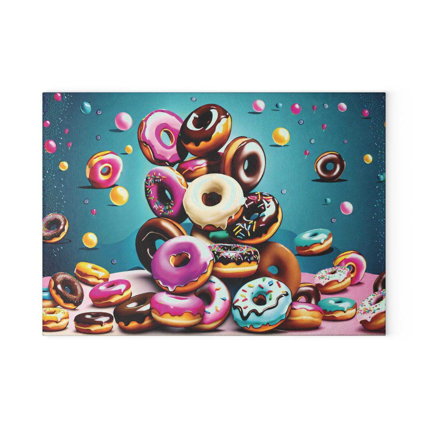 Donut Lover Glass Cutting Board | Decorative Kitchen Board Gift for Mom, Daughter & Sweet Treat Fans