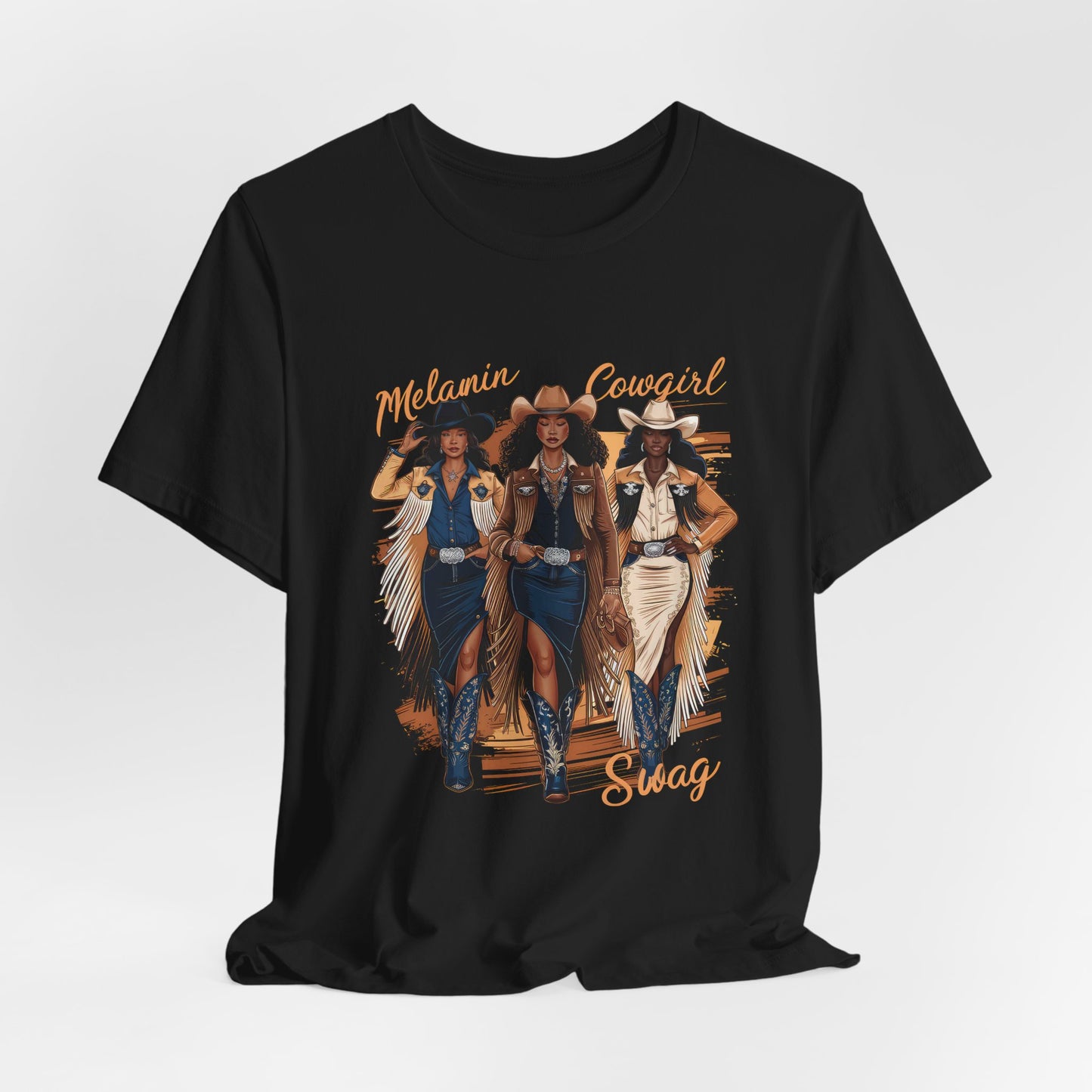 Melanin Cowgirl Swag T-Shirt | Black Girl Western Pride Tee