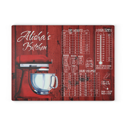 Personalized Kitchen Conversion Glass Cutting Board | Custom Gift for Mom, Grandma & Bakers