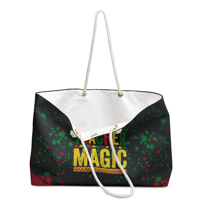 Black Teacher Magic Weekender Bag | Educator Pride Travel & Overnight Tote