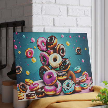 Donut Lover Glass Cutting Board | Decorative Kitchen Board Gift for Mom, Daughter & Sweet Treat Fans
