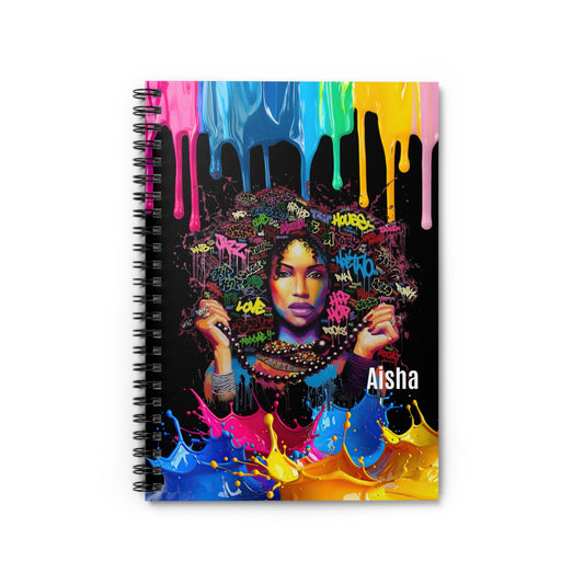 Bold Brilliant Black - Black Woman Spiral Notebook