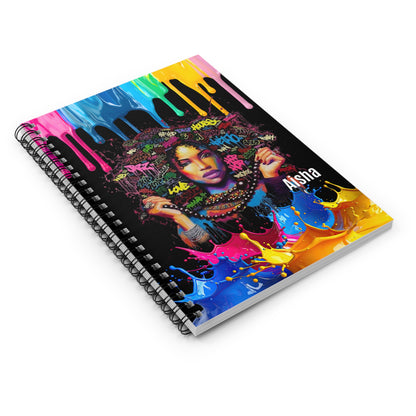 Bold Brilliant Black - Black Woman Spiral Notebook