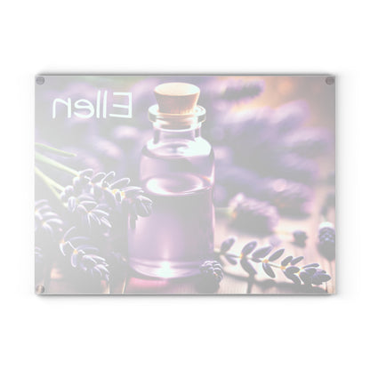 Personalized Lavender Glass Cutting Board | Aesthetic Kitchen Decor Gift for Mom, Grandma & Her