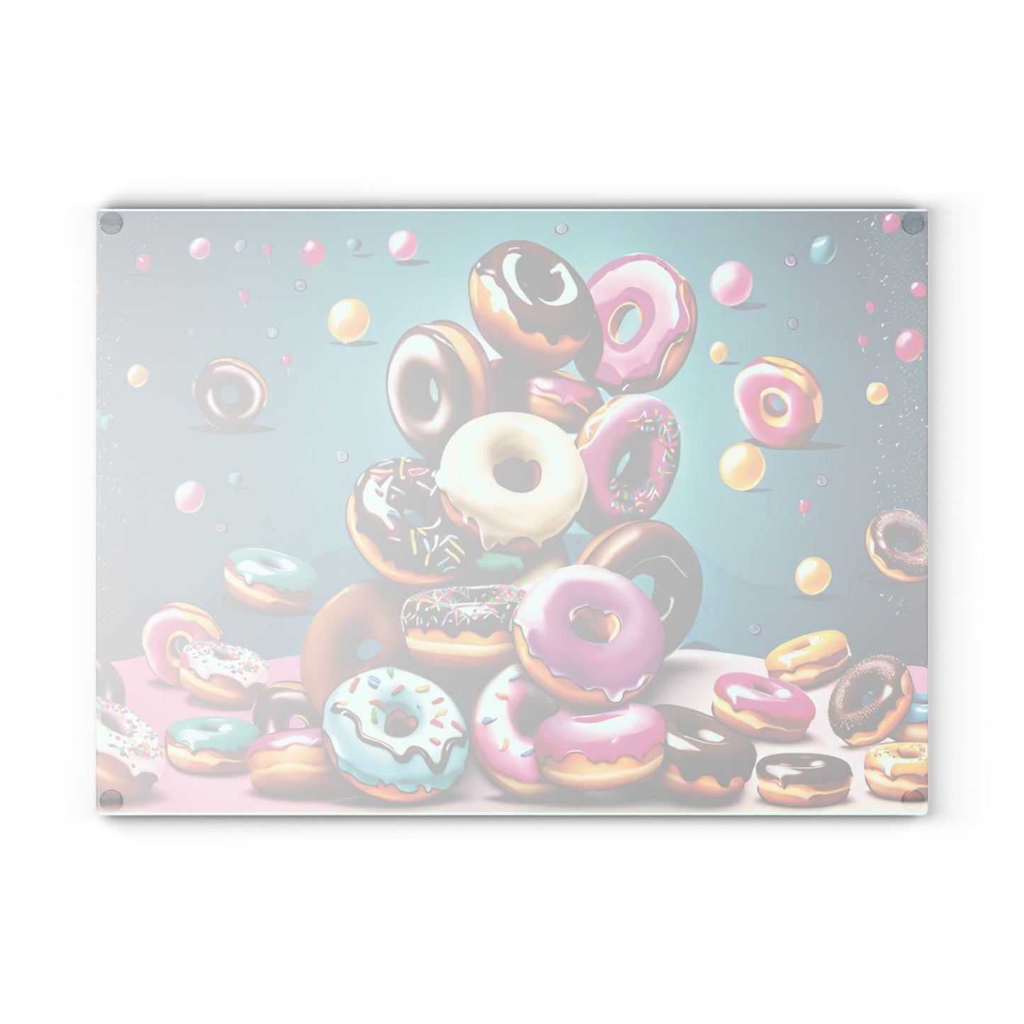 Donut Lover Glass Cutting Board | Decorative Kitchen Board Gift for Mom, Daughter & Sweet Treat Fans