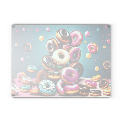 Donut Lover Glass Cutting Board | Decorative Kitchen Board Gift for Mom, Daughter & Sweet Treat Fans