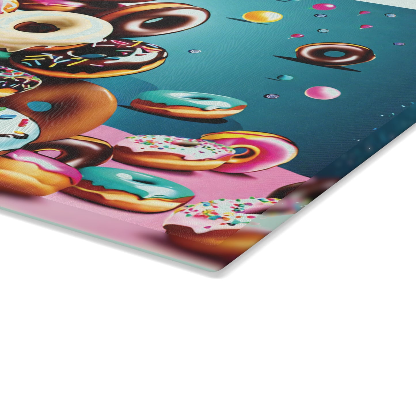 Donut Lover Glass Cutting Board | Decorative Kitchen Board Gift for Mom, Daughter & Sweet Treat Fans