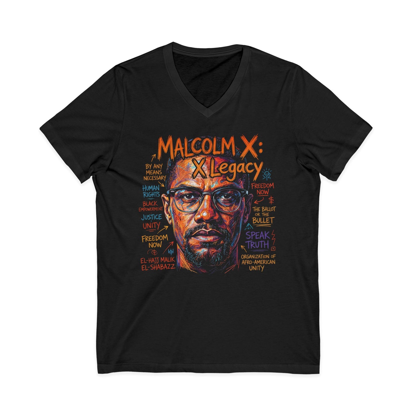 Malcolm X "Legacy” Women’s V-Neck T-Shirt