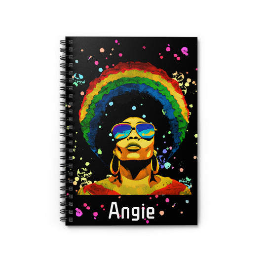 Black Queen Pride Journal – Personalized Rainbow Spiral Notebook
