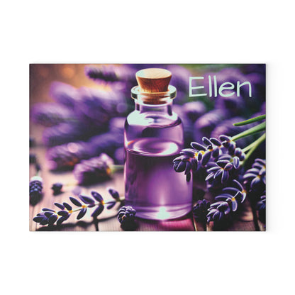 Personalized Lavender Glass Cutting Board | Aesthetic Kitchen Decor Gift for Mom, Grandma & Her